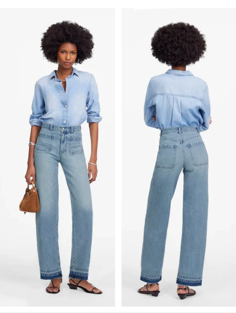 Madewell Emmett Wide-Leg Jean Let Down Hem 27P Banning Wash